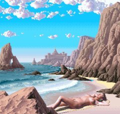 beach bird nude Porn Gif